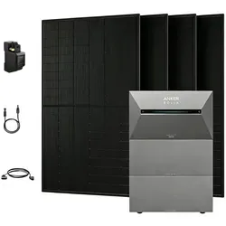 Anker SOLIX Solarbank 3 E2700 Pro - Komplettset mit 2x BP2700 & 4x JA Solar 500W Modulen - Powerstations-Set mit 16,1 kWh Speicherkapazität und bis zu 30% höherem Solarertrag durch bifaziale Solarmodule für maximale Effizienz und Netzunabhängigkeit.