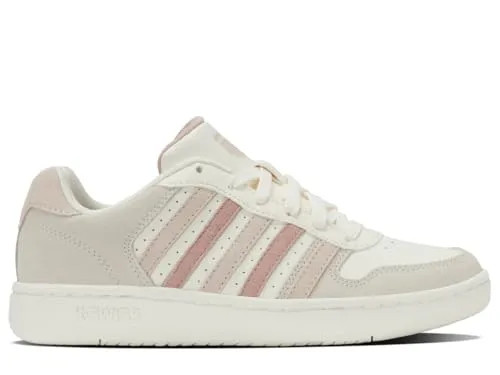 K-Swiss Court Palisades Snow White/Cystal Gray/Rose Dust EU 41 - Sneaker mit klassischem 5-Streifen Design, ideal für lässigen Streetstyle und hohen Tragekomfort dank dämpfender Gummisohle.
