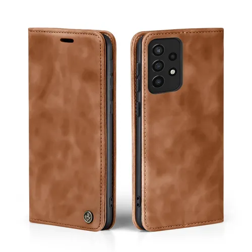 Handy Hülle für Samsung Galaxy A72 Klapp Magnet Smartphone Cover Case Braun