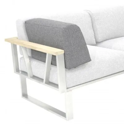 Zebra Belvedere Kaffeetisch Edelstahl/Teak 76x76x38,5 cm von Zebra