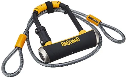 OnGuard 8008 Bügelschloss Pitbull Mini DT - Fahrradschloss mit Ø 14 mm und 90 x 140 mm Größe, inklusive Seil und Halter für zusätzliche Sicherheit, ideal für den Schutz Ihres Fahrrads.