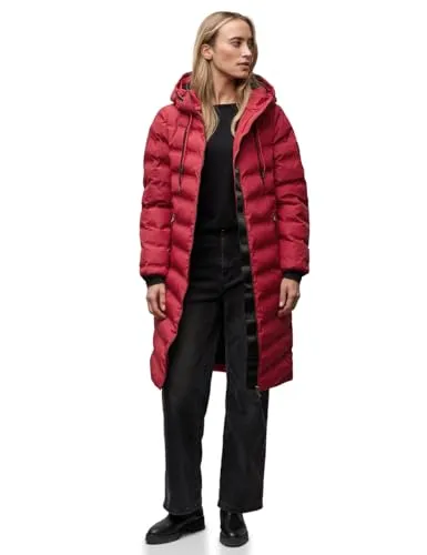 Street One Mantel mit geklebten Nähten - carpet red, Größe 38 - Funktionsjacke für Damen mit Kapuze und Tunnelzug, seitlichen Taschen und soften Bündchen - ideal für kalte Tage und Outdoor-Aktivitäten.