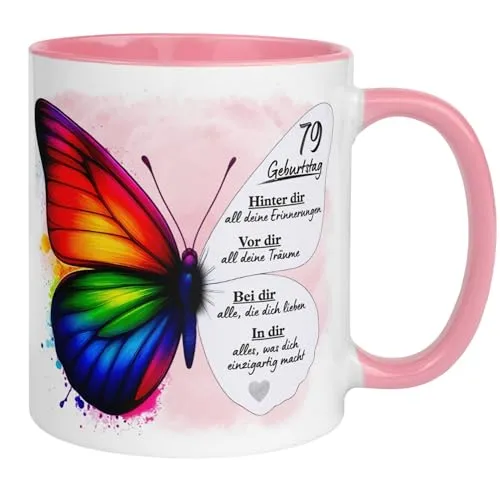 Geburtstag Frauen Geschenk Tasse | Schmetterling in pink von Momentals