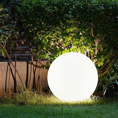 Kugellampe Gartenleuchte Solarlampe Wetterfest Erdspieß Akku warmweiß LED 66,5cm