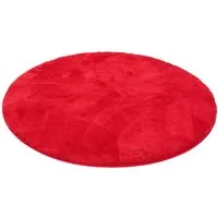 Pergamon Luxus Super Soft Hochflor Teppich Silky Rund Weinrot 120x120cm - Luxuriöser Hochflor-Teppich in Weinrot, ideal für stilvolle Akzente. Die rutschfeste Rückseite sorgt für Sicherheit, während die hohe Grammatur von 2400 g/m² Strapazierfähigkeit garantiert. Perfekt für ein gemütliches Zuhause.