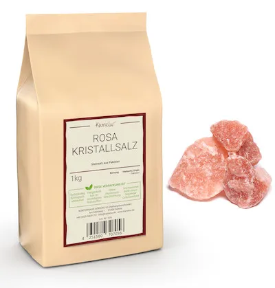  5 x 1kg Rosa Kristallsalz aus Pakistan Brocken, grobes Salz 4,40 EUR/kg