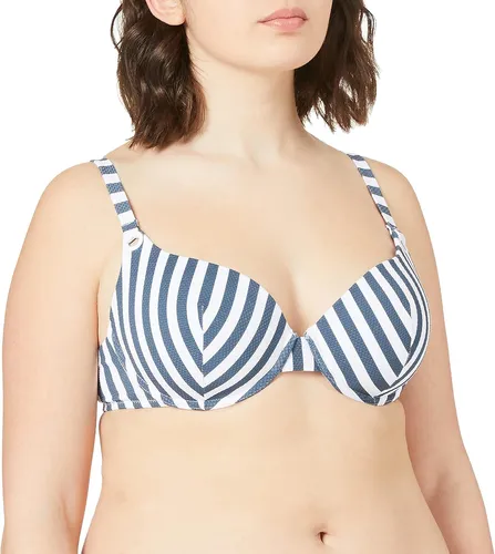 Skiny Damen Schalen BH Surf Girl Bikinitop Schwimmtop Bra, Blau/Weiß, 42/85C