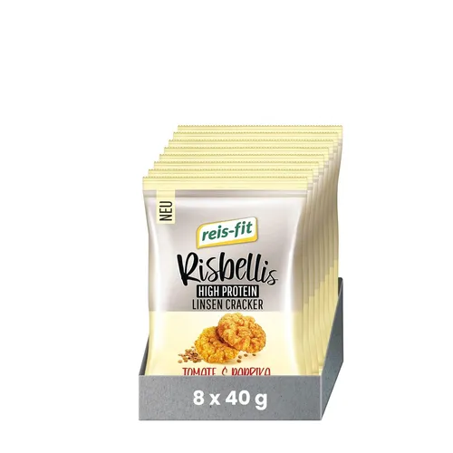 8x40g reis-fit Risbellis High Protein Linsen-Cracker