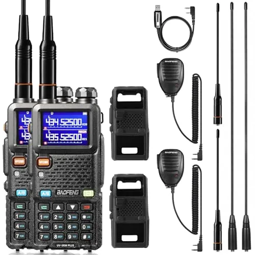 BAOFENG UV-5RM Plus 10W Amateurfunkgerät, Dualband-Funkgerät, 999 Kanäle | großer Reichweite Handfunkgerät, 2500 mAh Akku, USB-C, Frequenzkopie-Funktion, unterstützt Chirp (2 Stück)