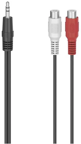 Hama Audio-Adapter - 2x Cinch-Kupplung auf 3,5-mm-Klinken-Stecker, flexibler Kabeladapter für perfekten Stereo-Sound