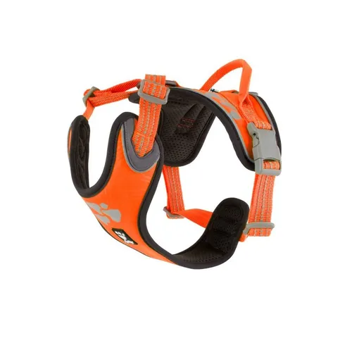 HURTTA Weekend Warrior Geschirr für Hunde - Brustgeschirr in auffälligem Orange, perfekt für aktive Hunde und lange Abenteuer im Freien.