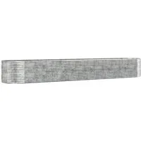 Furnicato Hochbeet Silbern 554x100x68 Cm Pulverbeschichteter Stahl