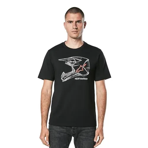 Alpinestars Herren Mx Helmet Csf Tee T-Shirt, Schwarz, XXL - T-Shirt für Herren, optimierte Mischung aus Baumwolle und Polyester für höchsten Tragekomfort und Langlebigkeit. Sportliches Design mit ikonischem Look von Alpinestars.