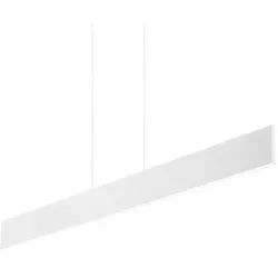 DESK SP1 Pendelleuchte von Ideal Lux - Weiße Pendelleuchte mit Aluminiumkörper und längenverstellbaren Elektrokabeln, ideal für modernes Interior. LED 32W, 3000K, 2100 Lumen – perfekte Lichtquelle für jeden Raum.