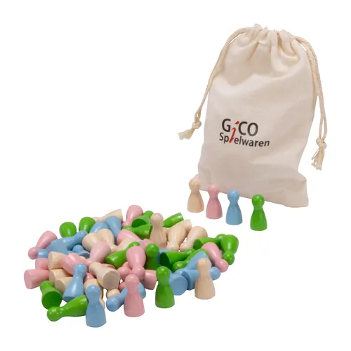 Halmakegel 24x12 aus Holz, helle Farben, Set bunt Sortiert - 4 Farben -2137 60