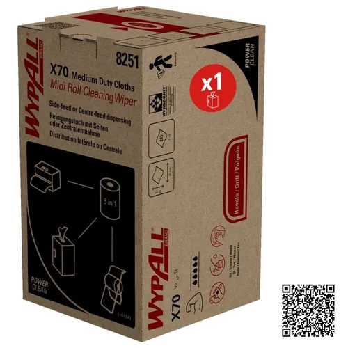 Kimberly Clark Wypall X80 Wischtücher Multibox - 180 Tücher - Putzlumpen & Tücher, 1-lagige Hydroknit Tücher, bis zu 20x wiederverwendbar und ideal für Öl und Maschinenreinigung.