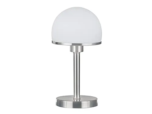 Touch dimmbare Tischleuchte mit Glasschirm in Weiß matt - 39cm - Moderne Tischlampe mit TOUCH-Funktion, dimmbar in 3 Helligkeitsstufen. Der opal weiße Glasschirm sorgt für blendfreies Licht. Inklusive E27 LED Leuchtmittel, ideal für stilvolle Beleuchtung.