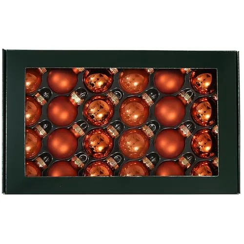 Kleine Baumkugeln aus Glas Ø 2 cm/2,5 cm/3 cm in orange von Annastore