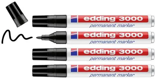 Edding 4-3000-4-1001 Permanentmarker Schwarz wasserfest: Ja