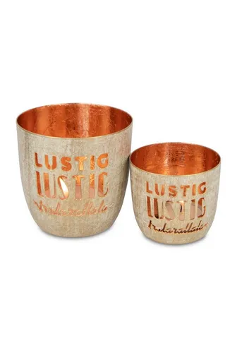 RIFFELMACHER & WEINBERGER Christbaumschmuck Lichter 2er Set Lustig lustig tralalala, Metall