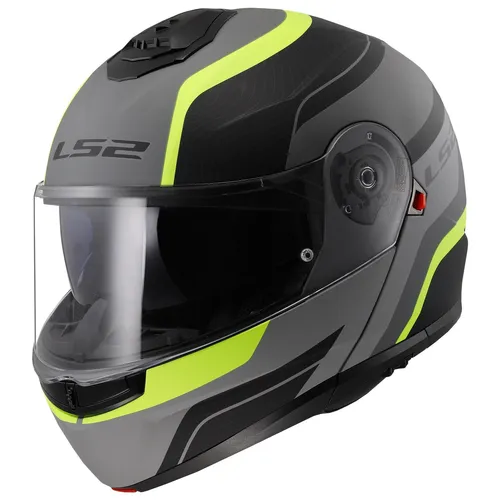 LS2 Motorradhelm FF908 Strobe II Monza Klapphelm - Gelb XXXL (65/66) mit integriertem Sonnenvisier - Motorradhelm mit klappbarem Design, integriertem Sonnenvisier und Vorbereitung für Kommunikationssystem – ideal für sicheres Fahren.