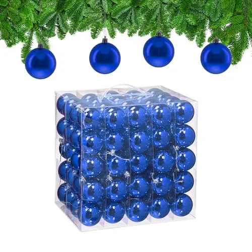 relaxdays Weihnachtsbaumkugel Set 100er, blau in blau von Relaxdays