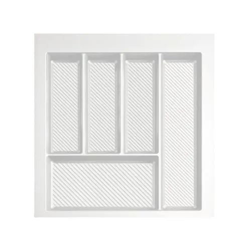 woplus Besteckkasten für Schubladen 50 cm Weiß Graphit 45x49cm – zuschneidbarer (B: 45-39cm) (T: 49-42cm) (Weiß)