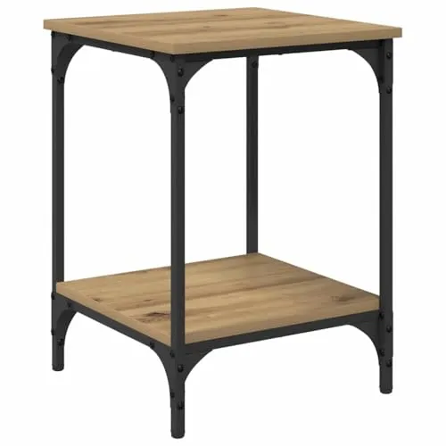 vidaXL Couchtisch Artisan-Eiche 40 x 40 x 55 cm Holzwerkstoff, Stylischer Drinktisch, industriell, funktionale Aufbewahrung, modernes Wohnzimmermöbel, robuster Mittelpunkt
