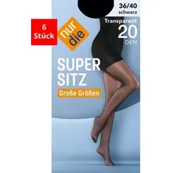 Produktbild Nur Die Feinstrumpfhose Supersitz 20 DEN in Schwarz (6 St) für Große Größen