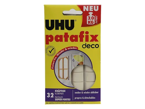 UHU 47910 Klebepads patafix homedeco - Wieder ablösbare, weiße Klebepads für kreative Bastelprojekte und Dekoration
