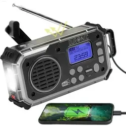Duronic SDAB1 Kurbelradio - Tragbares Solar Notfall DAB FM Radio mit Kurbel und LED Licht, ideal für Camping und Outdoor-Abenteuer. Mit Powerbank-Funktion und Bluetooth für vielseitige Nutzung.