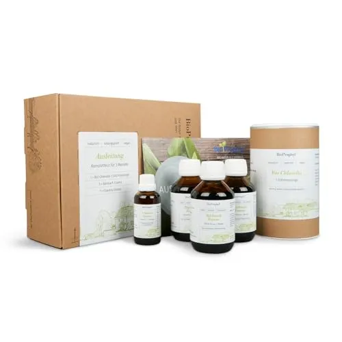 BioProphyl® Ausleitung Dreimonatspaket - 3x BIO Chlorella 500 + 3x Bärlauch-Essenz + 1x Cilantro-Essenz - rein natürlich ohne Zusätze - für drei Monate Ausleitungskur nach Dr. Klinghardt