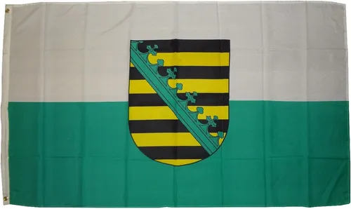 Flagge Sachsen Wappen  90 x 150 cm mit 2 Metallösen zum Hissen Hissflagge Fahne
