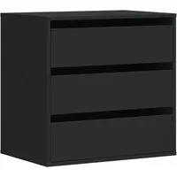 vidaXL Kommode Schwarz 60x41x58 cm - Kommode aus langlebigem Holzwerkstoff mit 3 Schubladen für optimalen Stauraum. Ideal zur Aufbewahrung und Organisation im Wohnraum. Zeitloses Design für jede Einrichtung.