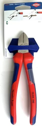 KNIPEX Seitenschneider 180 mm - Zangen mit verchromtem Kopf für präzises Schneiden, ideal für handwerkliche Anwendungen und hohe Langlebigkeit.