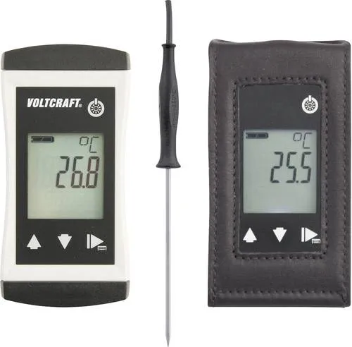 VOLTCRAFT PTM-120 Außentemperaturanzeige - Wasserdichtes Universalthermometer mit IP65, ergonomischem Design und beleuchtetem Display für präzise Temperaturmessungen bis 250 °C.