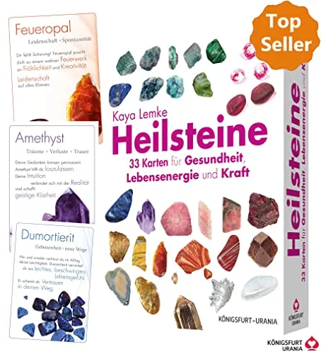 Heilsteine: Set mit Booklet und 33 Karten für Gesundheit, Kraft und Lebensenergie (Heilstein-Karten)