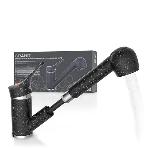 Eisl Spültischarmatur GRANIT mit Geschirrbrause in schwarz von EISL