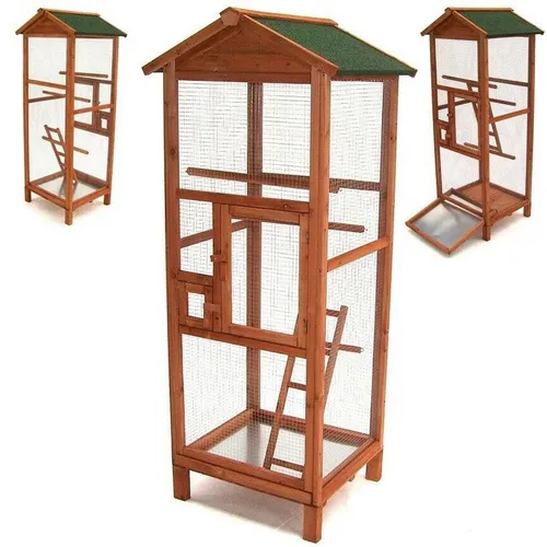 Apex Vogelhaus 56611 - Geräumige Vogelvoliere mit Bodenauszug - Großzügige Vogelvoliere 168 cm mit praktischem Bodenauszug, stabiler Bauweise und mehreren Sitzstangen. Ideal für Vogelliebhaber, die ihren Tieren ein sicheres Zuhause bieten möchten.