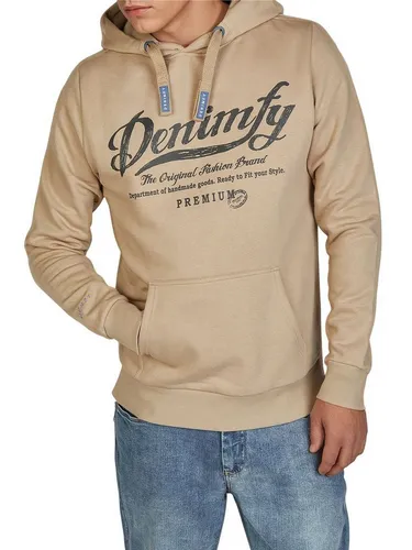 DENIMFY Kapuzenpullover Herren Hoodie DFArno - Herren-Sweatshirt in Cobblestone Beige, aus 60% Baumwolle, 40% Polyester, mit praktischer Kängurutasche und regulärer Passform für lässigen Komfort.