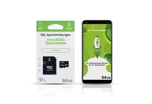 Tec-Expert microSD Karte S&L für LG Q Stylo 4 Speicherkarte (64 GB, Class 10, microSDXC)