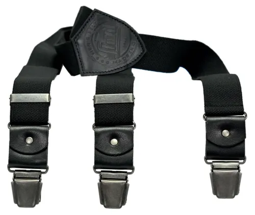 LLOYD Hosenträger 35 mm mit Lederrückenteil - Elegante 3-streifige Hosenträger aus hochwertigem Leder, ideal für einen stilvollen Look und perfekten Halt.