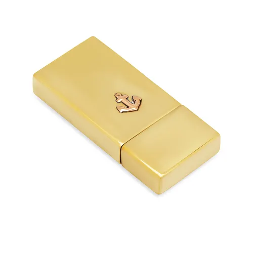 NKlaus Tragbarer Schiebe-Aschenbecher aus Messing - Aschenbecher im maritimen Stil, ideal für Boot und Terrasse, aus hochwertigem Messing gefertigt und leicht zu transportieren.