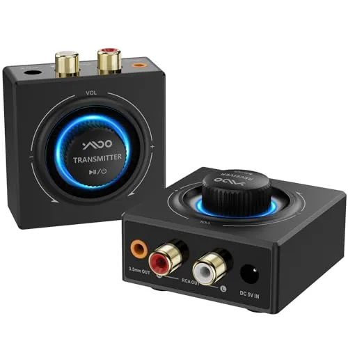 YMOO 2.4GHz Drahtloser Audio Sender und Empfänger - Hifi-Receiver mit 200ft Reichweite und weniger als 25ms Latenz für störungsfreies HiFi-Audio. Ideal für TV und Lautsprecher, genießen Sie kabellose Freiheit ohne Kompromisse.
