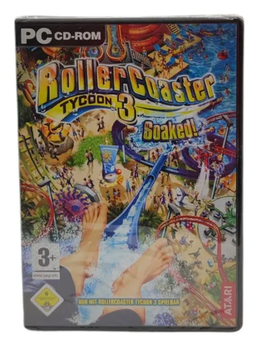 RollerCoaster Tycoon 3: Soaked! - PC DVD Spiel - Beliebtes Aufbauspiel für PC mit Wasserparks, ideal für kreative Spieler ab 6 Jahren.