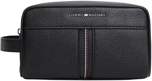 Tommy Hilfiger TH Central Kulturbeutel 21 cm schwarz - Eleganter Tommy Hilfiger Kulturbeutel in Schwarz, ideal für Reisen. Praktische Fächer bieten viel Platz für Ihre Pflegeprodukte.
