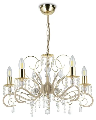 Kayen Beige Kronleuchter 5xE14 57 cm