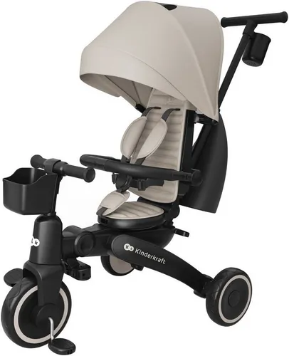 Kinderkraft Dreirad Jazz³ Beige – Flexibles 6-in-1 Dreirad von Kinderkraft