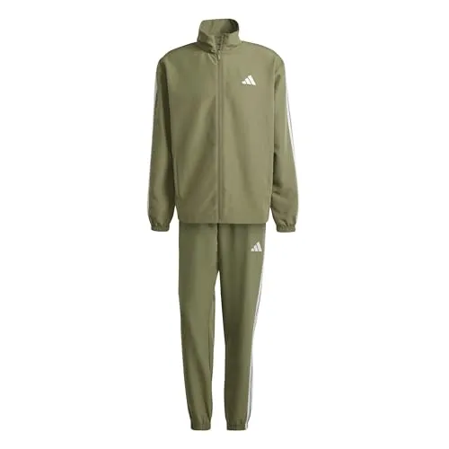 adidas Sportswear Trainingsanzug M 3S WV TT TS (2-tlg) - Trainingsbekleidung mit sportlichem Design, bestehend aus einem bequemen Woven Tracksuit in Olive Strata, ideal für aktive Freizeitgestaltungen.