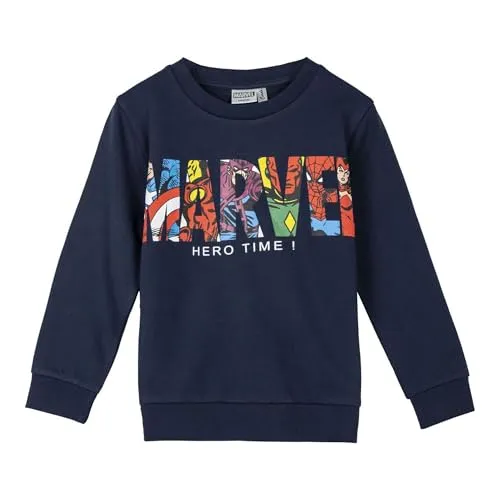 CERDÁ LIFE'S LITTLE MOMENTS Jungen Felpa In Cotone Spazzolato Marvel Sweatshirt Aus Gebürsteter Baumwolle, Dunkelblau, 8 Jahre EU